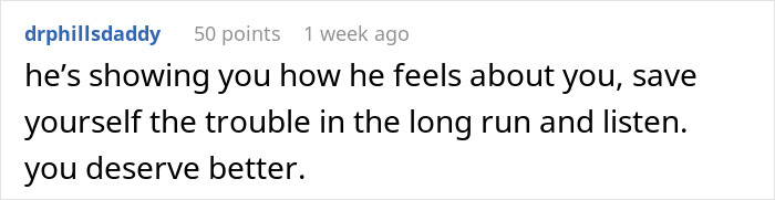 Commentary on relationship decisions, emphasizing self-worth and listening to actions over words.