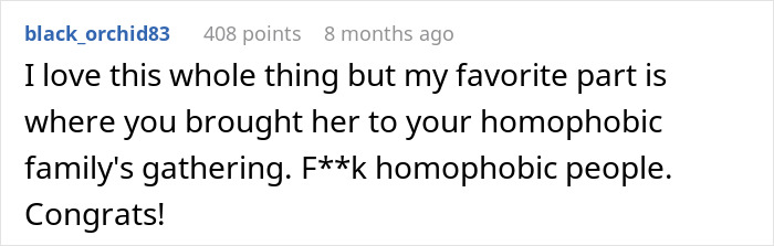 Reddit comment supporting coming out to a homophobic family.
