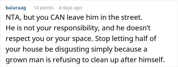 Text message suggests leaving brother in mess; he's not respecting her space. Text message suggests leaving brother in mess; he's not respecting her space.