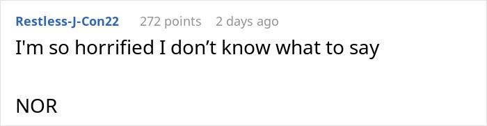 Comment expressing shock over husband's prank almost costing wife's life.