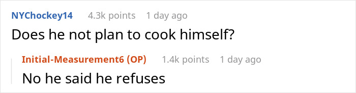 Reddit comments discuss man refusing to eat fianc&eacute;e's Hispanic cooking.
