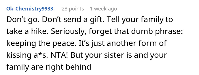 Comment giving advice on family dynamics at a wedding, referencing hurt feelings when a brother is excluded. Comment giving advice on family dynamics at a wedding, referencing hurt feelings when a brother is excluded.