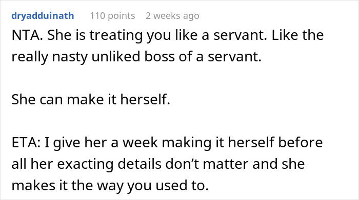 Text exchange discussing a boyfriend's daily coffee routine, where comments mention being treated like a servant. Text exchange discussing a boyfriend's daily coffee routine, where comments mention being treated like a servant.