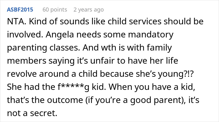 Reddit comment discussing involvement of child services due to neglect in babysitting responsibilities. Reddit comment discussing involvement of child services due to neglect in babysitting responsibilities.