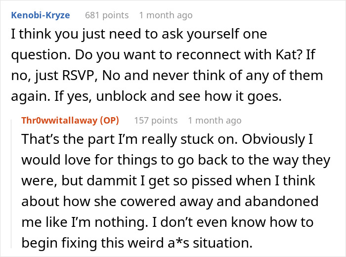 Reddit comments discuss reconnecting with an ex-girlfriend and relationship struggles. Reddit comments discuss reconnecting with an ex-girlfriend and relationship struggles.