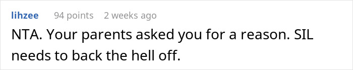 Comment supporting gay man in family will dispute.