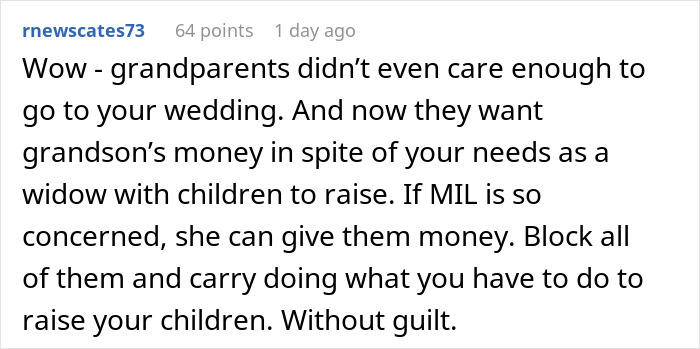 Grandparents Who Skipped Wedding Now Want Man&rsquo;s Life Insurance, Widow Refuses