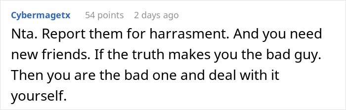 Reddit comment criticizing office mean girls' exclusion behavior.