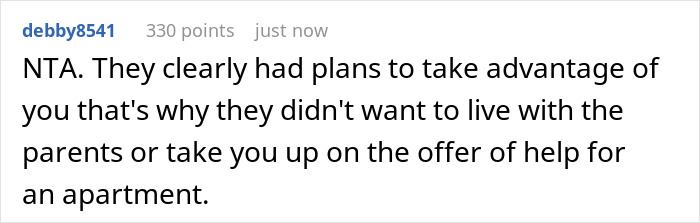 Comment discussing family housing plans and responsibilities. Comment discussing family housing plans and responsibilities.