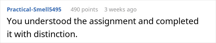 Reddit comment complimenting someone's achievement, related to a bridesmaid leaving a rude and hypocritical wedding.
