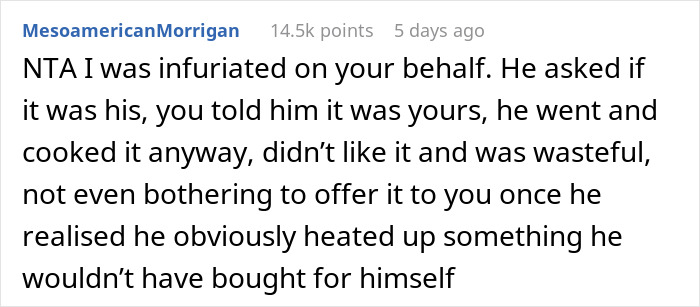 Online comment reacts to husband throwing away wife's lunch, calling it wasteful and inconsiderate. Online comment reacts to husband throwing away wife's lunch, calling it wasteful and inconsiderate.