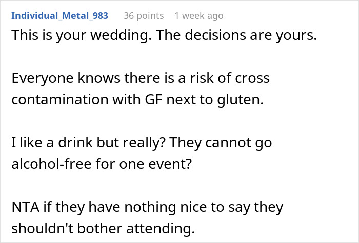 Wedding discussion on dry event decision and parent reactions. Wedding discussion on dry event decision and parent reactions.