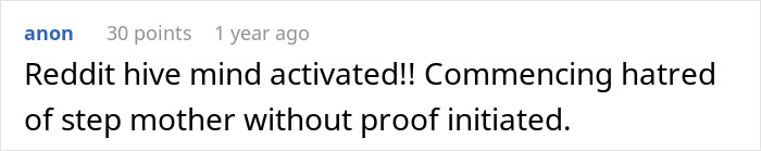 Reddit comment reacting to a discussion about a 10-year-old feeling unwanted at dad’s house, mentioning stepmother issues. Reddit comment reacting to a discussion about a 10-year-old feeling unwanted at dad’s house, mentioning stepmother issues.