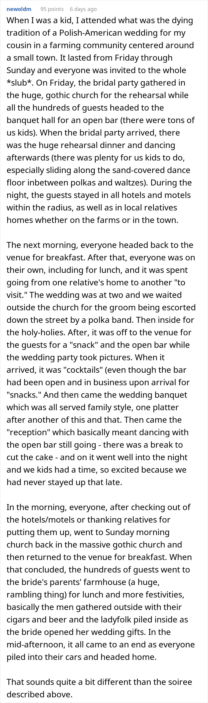 Couple's 4-day wedding celebration, guests enjoying activities and posing for cameras, text describing a Polish-American wedding. Couple's 4-day wedding celebration, guests enjoying activities and posing for cameras, text describing a Polish-American wedding.