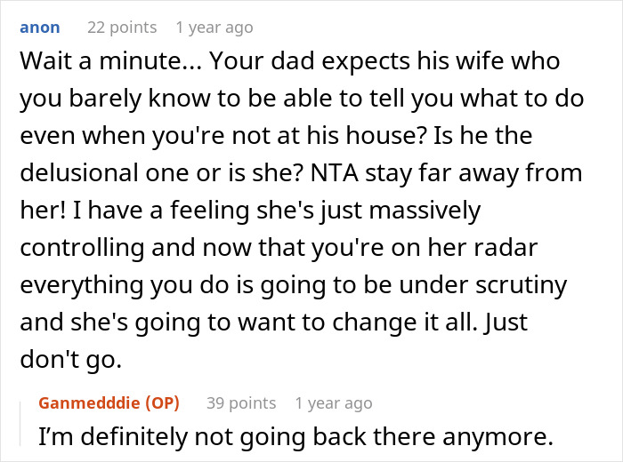 Stepmom Tries To Censor What 16YO Reads, He Decides Not To Visit His Dad Anymore