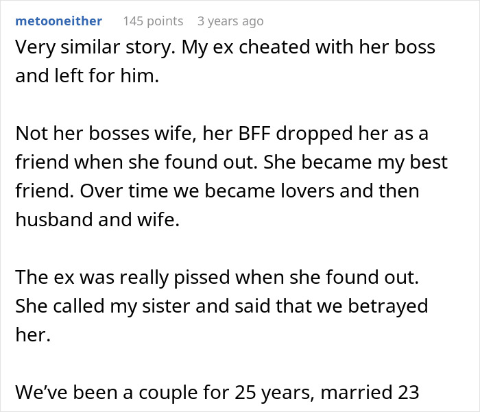 Text snippet discussing affair partners whose relationships changed, resulting in long-term love.