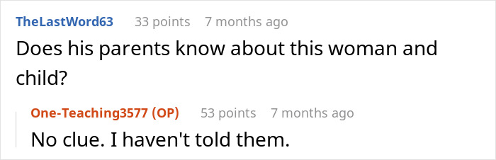 Reddit discussion about a woman's refusal to share money with late husband's affair child.