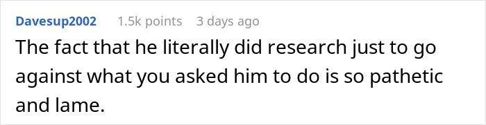 Online comment criticizing a dad for microwaving breast milk against warnings.