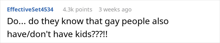 Reddit comment discussing the reasons behind a man's choices about having children.