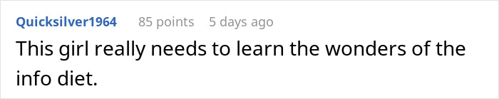 Comment discussing daughter's reaction to mom's story about shattered dreams.