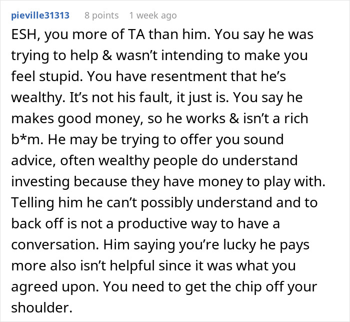 Reddit comment discussing wealth, trust funds, inheritance, and relationship dynamics. Reddit comment discussing wealth, trust funds, inheritance, and relationship dynamics.