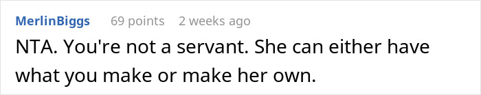 Comment discussing disagreement over daily coffee-making routine. Comment discussing disagreement over daily coffee-making routine.