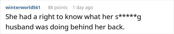 Comment on a forum discussing a neighbor dating her husband, expressing strong opinions.