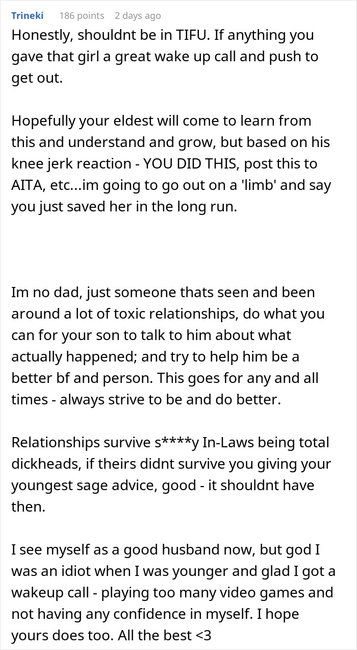 Dating Advice To Younger Son Accidentally Leads To Eldest’s Breakup As The GF Realized Her Worth Dating Advice To Younger Son Accidentally Leads To Eldest’s Breakup As The GF Realized Her Worth