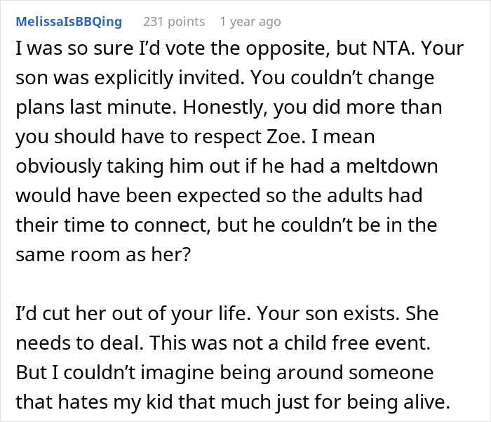 Text conversation about a friend upset over a non-childfree holiday event. Text conversation about a friend upset over a non-childfree holiday event.