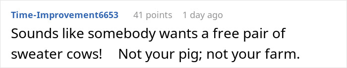 Screenshot of a comment about a sibling demanding money despite past stealing.