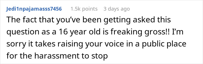 Comment addresses ongoing questions about having kids, calling it harassment. Comment addresses ongoing questions about having kids, calling it harassment.