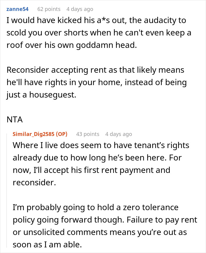 Reddit conversation about stepdad trying to control a 27-year-old woman in her own house, discussing tenant rights and boundaries. Reddit conversation about stepdad trying to control a 27-year-old woman in her own house, discussing tenant rights and boundaries.