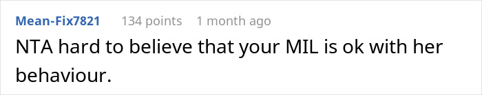 Reddit comment about a vegan's meltdown over $1,500 wedding menu changes, questioning the MIL's acceptance of the behavior.