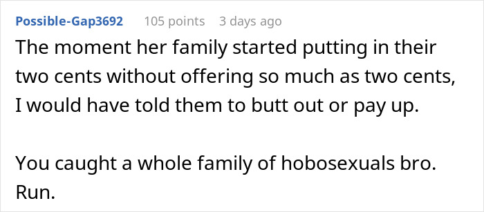 Comment criticizing in-laws' behavior and their financial contributions during wedding planning. Comment criticizing in-laws' behavior and their financial contributions during wedding planning.