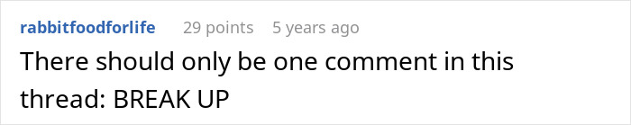 Comment on relationship advice about motherhood concerns and breakup.