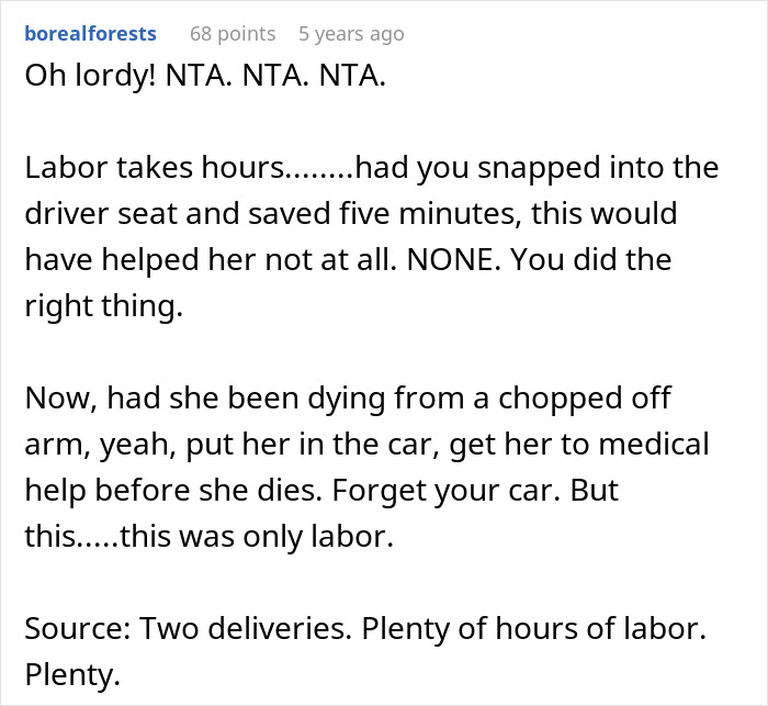 Reddit post discussing waterproofing car with trash bags for pregnant neighbor. Reddit post discussing waterproofing car with trash bags for pregnant neighbor.