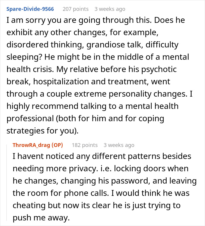 Text discussing changes in behavior and mental health concerns related to a gay marriage affected by church beliefs. Text discussing changes in behavior and mental health concerns related to a gay marriage affected by church beliefs.