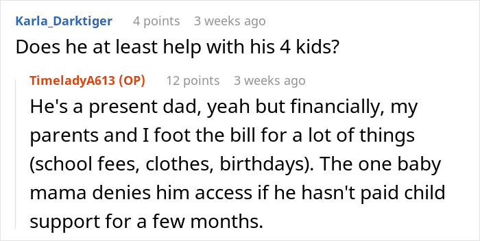 Man discusses financial struggles and child support issues in online forum.