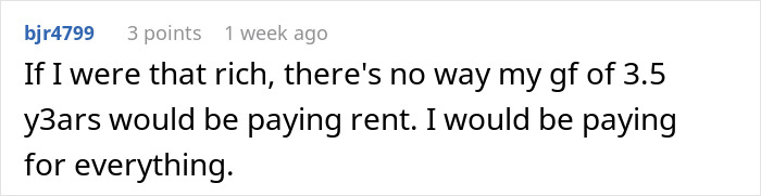 Comment about wealth and relationship dynamics. Comment about wealth and relationship dynamics.