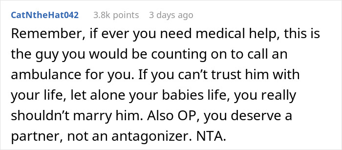 Comment about trust issues and relationship dynamics amid newborn's pneumonia battle.