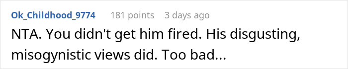 Comment on sexist remarks and firing of a professor, stating his misogynistic views led to his dismissal.