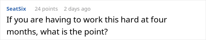 Comment questioning relationship effort after four months, related to an open relationship proposal.