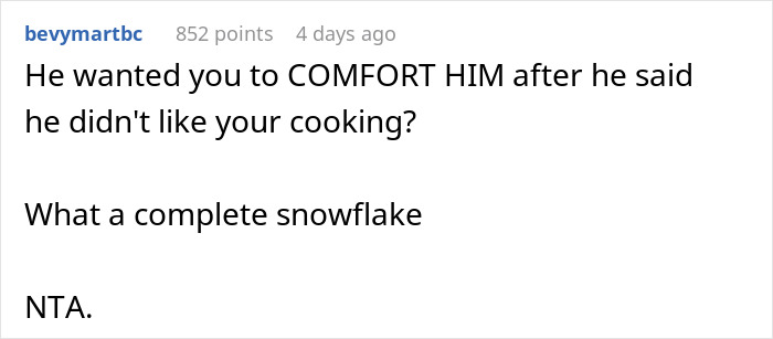 Text conversation about boyfriend confrontation over cooking.