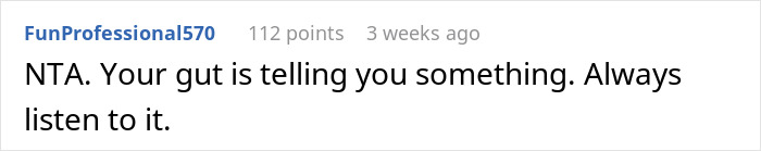 Reddit comment supporting a decision to call off a wedding and start a family new job.