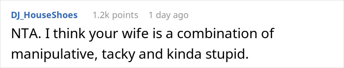 Comment criticizing a wife for kitchen decorating decisions. Comment criticizing a wife for kitchen decorating decisions.