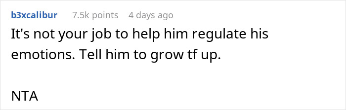 Comment about boyfriend confrontation during cooking, suggesting emotional growth.