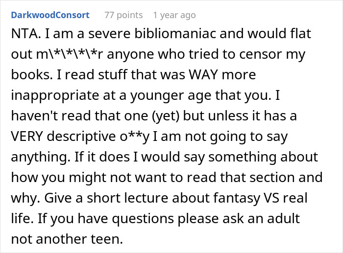 Stepmom Tries To Censor What 16YO Reads, He Decides Not To Visit His Dad Anymore