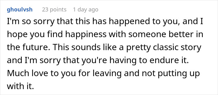 Comment offering support after finding partner with 'work spouse' in a sauna.