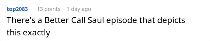 Comment referencing a similar situation in a Better Call Saul episode, related to business attire policy.