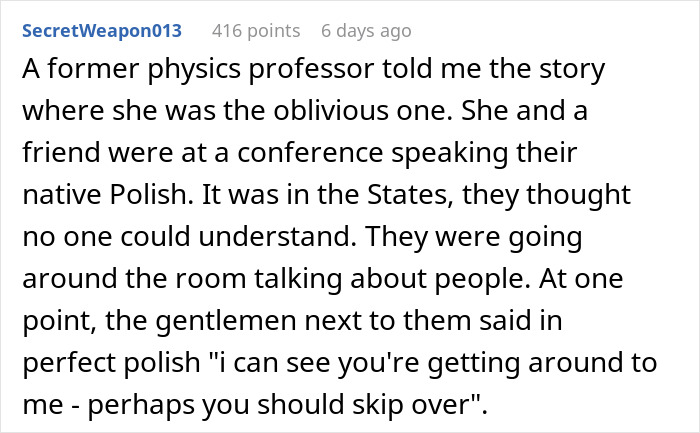 Text post recounting a story about a hospital roommate encounter with a surprising twist.